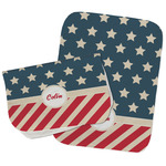 Stars and Stripes Burp Cloths - Fleece - Set of 2 w/ Name or Text