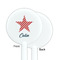 Stars and Stripes White Plastic 5.5" Stir Stick - Single Sided - Round - Front & Back