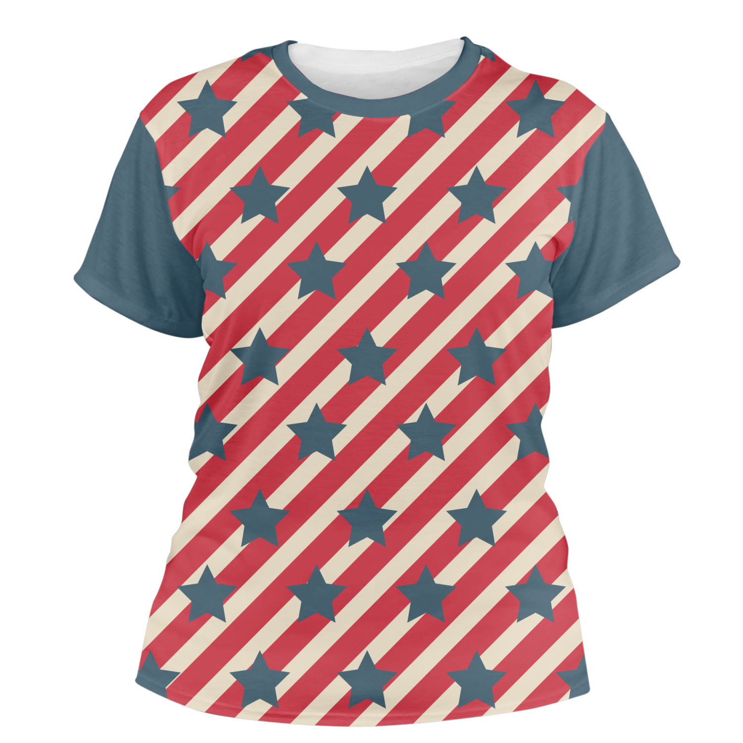 Stars and Stripes Women's Crew T-Shirt - 2X Large (Personalized ...