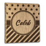 Stars and Stripes Wood 3-Ring Binder - 1" Letter Size (Personalized)