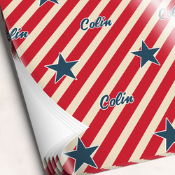 Stars and Stripes Wrapping Paper Sheets (Personalized)