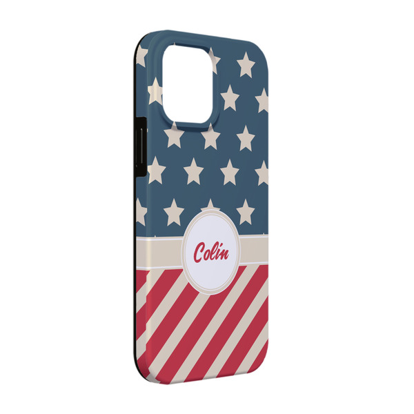 Custom Stars and Stripes iPhone Case - Rubber Lined - iPhone 13 Pro (Personalized)