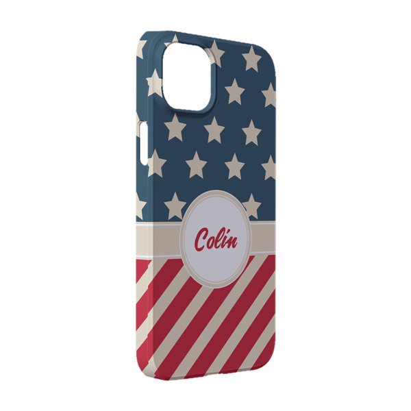 Custom Stars and Stripes iPhone Case - Plastic - iPhone 14 (Personalized)