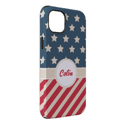 Stars and Stripes iPhone Case - Rubber Lined - iPhone 14 Plus (Personalized)