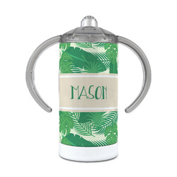 Tropical Leaves #2 12 oz Stainless Steel Sippy Cup (Personalized)