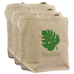 Tropical Leaves #2 Reusable Cotton Grocery Bags - Set of 3 (Personalized)