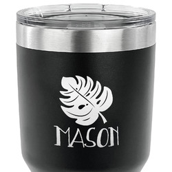 Tropical Leaves #2 30 oz Stainless Steel Tumbler - Black - Double Sided (Personalized)