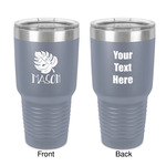 Tropical Leaves #2 30 oz Stainless Steel Tumbler - Grey - Double-Sided (Personalized)