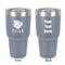 Tropical Leaves #2 30 oz Stainless Steel Ringneck Tumbler - Grey - Double Sided - Front & Back