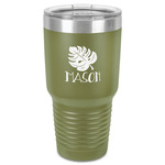 Tropical Leaves #2 30 oz Stainless Steel Tumbler - Olive - Single-Sided (Personalized)