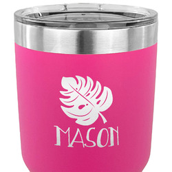Tropical Leaves #2 30 oz Stainless Steel Tumbler - Pink - Double Sided (Personalized)