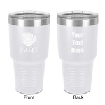 Tropical Leaves #2 30 oz Stainless Steel Tumbler - White - Double-Sided (Personalized)