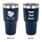 Tropical Leaves #2 30 oz Stainless Steel Ringneck Tumblers - Navy - Double Sided - APPROVAL