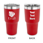 Tropical Leaves #2 30 oz Stainless Steel Tumbler - Red - Double Sided (Personalized)