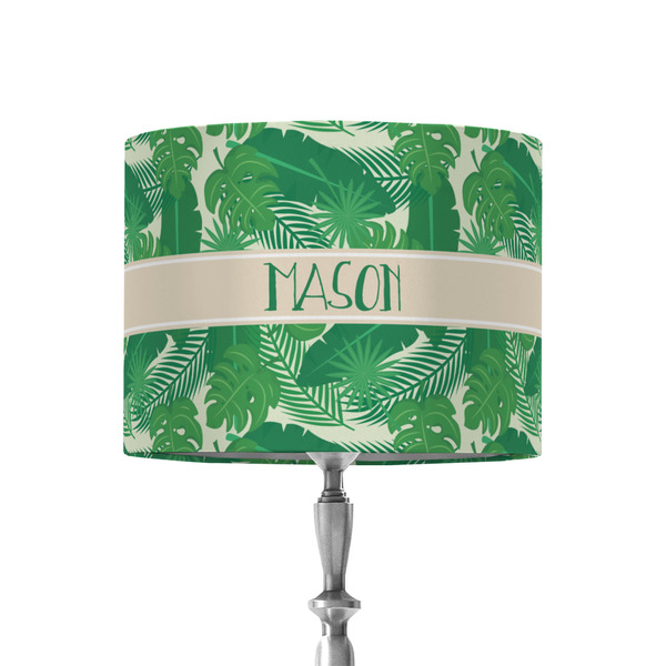 Custom Tropical Leaves #2 8" Drum Lamp Shade - Fabric (Personalized)