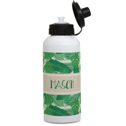 Tropical Leaves #2 Water Bottles - Aluminum - 20 oz - White (Personalized)