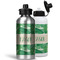 Tropical Leaves #2 Aluminum Water Bottles - MAIN (white &silver)