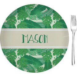 Tropical Leaves #2 8" Glass Appetizer / Dessert Plates - Single or Set (Personalized)