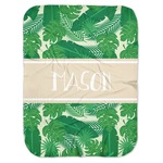 Tropical Leaves #2 Baby Swaddling Blanket w/ Name or Text