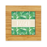 Tropical Leaves #2 Bamboo Trivet with Ceramic Tile Insert (Personalized)