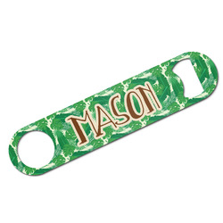 Tropical Leaves #2 Bar Bottle Opener w/ Name or Text