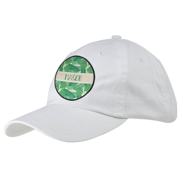 Custom Tropical Leaves #2 Baseball Cap - White (Personalized)