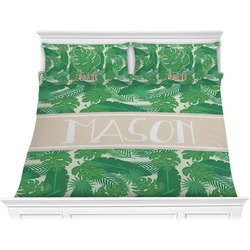 Tropical Leaves #2 Comforter Set - King w/ Name or Text