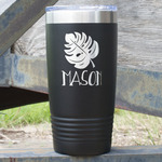 Tropical Leaves #2 20 oz Stainless Steel Tumbler - Black - Double Sided (Personalized)