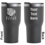 Tropical Leaves #2 RTIC Tumbler - Black - Engraved Front & Back (Personalized)