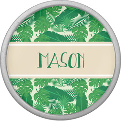 Tropical Leaves #2 Cabinet Knob (Silver) (Personalized)