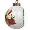 Tropical Leaves 2 Ceramic Christmas Ornament - Poinsettias (Side View)