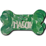 Tropical Leaves #2 Ceramic Dog Ornament - Front & Back w/ Name or Text