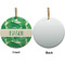 Tropical Leaves #2 Ceramic Flat Ornament - Circle Front & Back (APPROVAL)