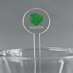 Tropical Leaves #2 7" Round Plastic Stir Sticks - Clear (Personalized)