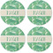 Tropical Leaves 2 Coaster Round Rubber Back - Apvl