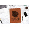 Tropical Leaves 2 Cognac Leatherette Portfolios - Lifestyle Image