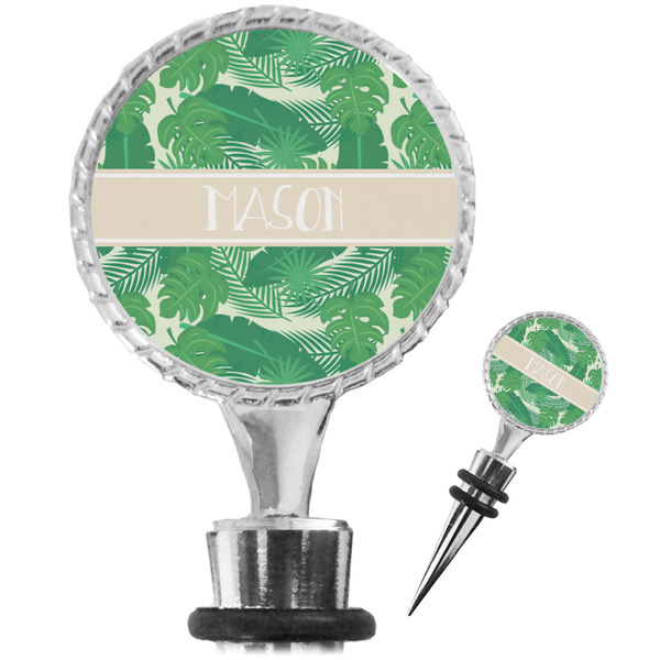 Custom Tropical Leaves #2 Wine Bottle Stopper (Personalized)