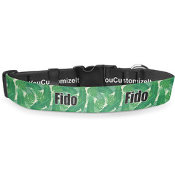 Tropical Leaves #2 Deluxe Dog Collar - Small (8.5" to 12.5") (Personalized)