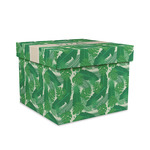 Tropical Leaves #2 Gift Box with Lid - Canvas Wrapped - Large (Personalized)