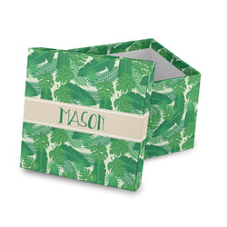 Tropical Leaves #2 Gift Box with Lid - Canvas Wrapped (Personalized)