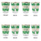 Tropical Leaves #2 Glass Shot Glass - with gold rim - Set of 4 - APPROVAL