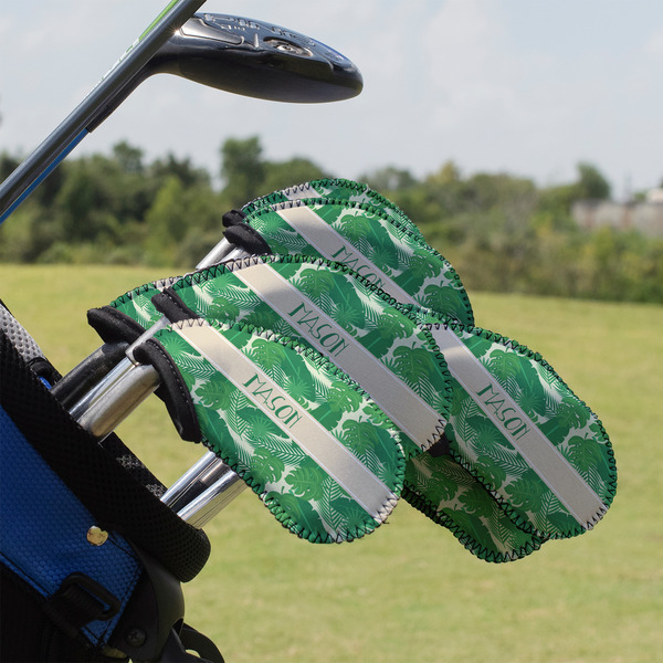 Custom Tropical Leaves #2 Golf Club Iron Cover - Set of 9 (Personalized)