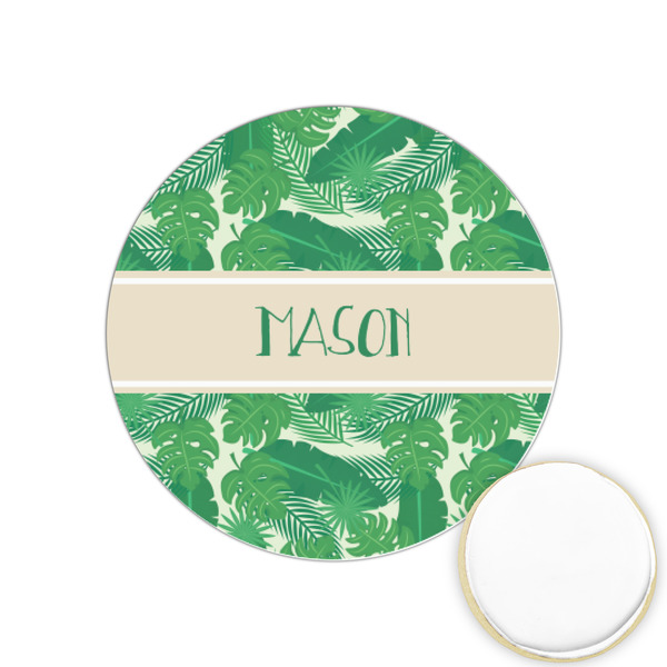 Custom Tropical Leaves #2 Printed Cookie Topper - 1.25" (Personalized)