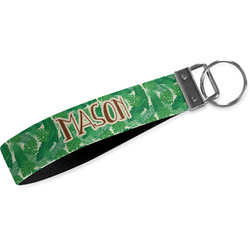 Tropical Leaves #2 Wristlet Webbing Keychain Fob (Personalized)