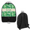 Tropical Leaves #2 Large Backpack - Black - Front & Back View