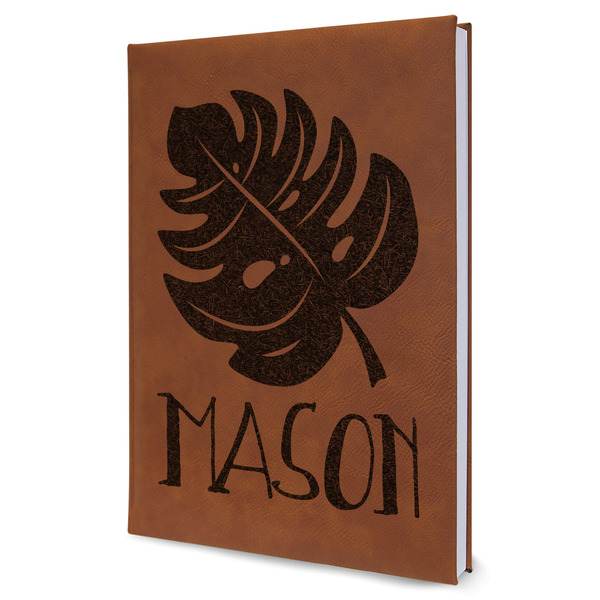 Custom Tropical Leaves #2 Leather Sketchbook (Personalized)