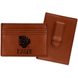 Tropical Leaves #2 Leatherette Wallet with Money Clip (Personalized)