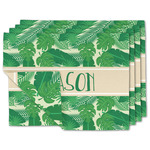 Tropical Leaves #2 Double-Sided Linen Placemat - Set of 4 w/ Name or Text