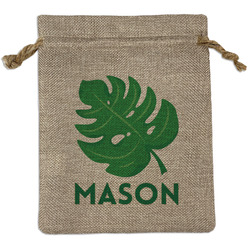 Tropical Leaves #2 Burlap Gift Bag (Personalized)
