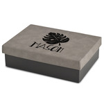 Tropical Leaves #2 Medium Gift Box w/ Engraved Leather Lid (Personalized)